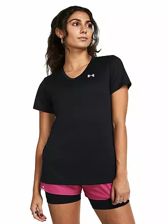 UNDER ARMOUR | T-shirt da allenamento da donna UA Tech™ con scollo a V | schwarz